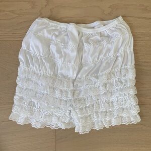 White Frilly Bloomer Shorts